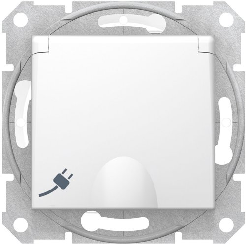 Розетка с заземлением без рамки Schneider Electric Sedna 1-м. крышка шторки IP44 белый фото Розетка с заземлением без рамки Schneider Electric Sedna 1-м. крышка шторки IP44 белый картинка